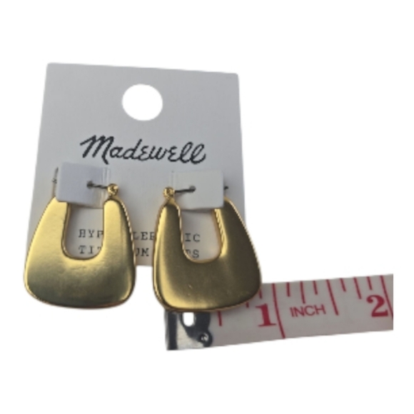 Madewell x Alexa Chung NWT Chunky Triangle Hoop Earring Gold NN366 - Picture 4 of 6